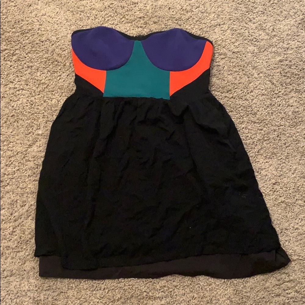 Strapless mini dress